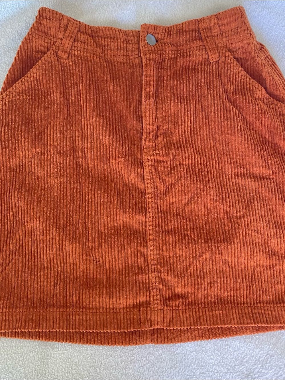 Pact Rust Orange Corduroy Mini Skirt
